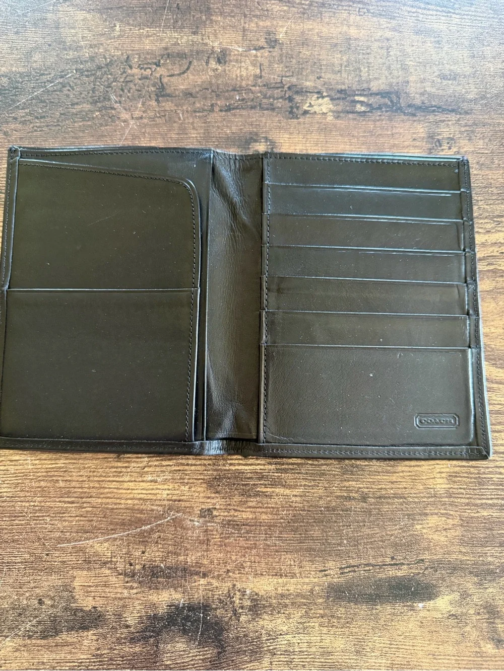 Coach Black Leather Travel Card & Passport Organizer